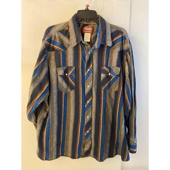 Wrangler Western flannel LS shirt Big Man 2x snap buttons #WM178BG 100 cotton - Picture 1 of 5